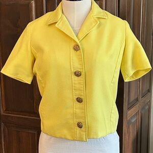 Rare 1960’s California Girl Sz S Yellow Short Sleeve Button-Up Jacket GVC
